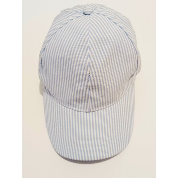 Vince Camuto Blue And White Striped Bow Hat OSFM 100% Cotton - Picture 2 of 7